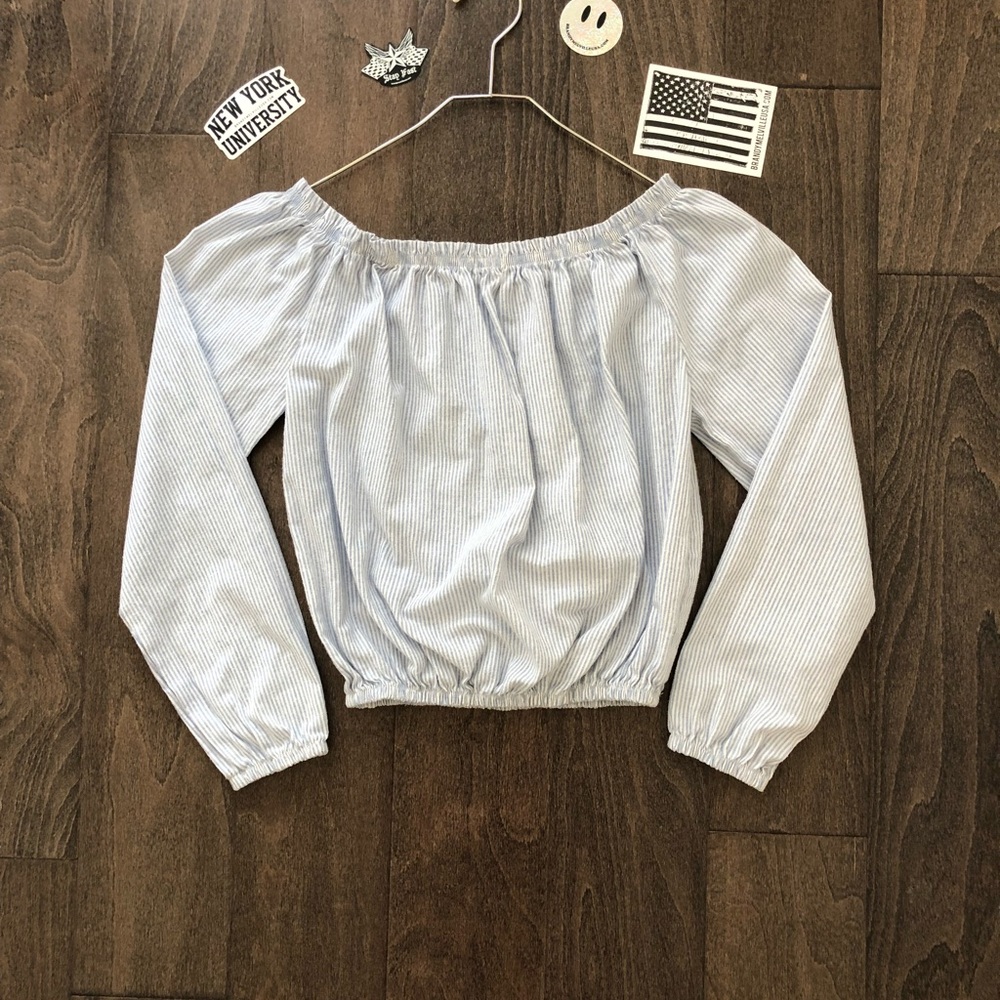 brandy melville striped maura off the shoulder top - Picture 3 of 4